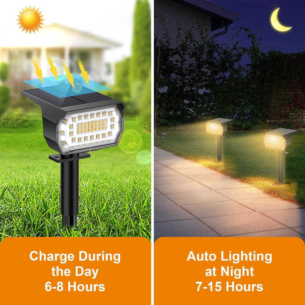 4-Pack Solar Landscape Lights for Garden, 56 LEDs, Waterproof, for Yard, Patio, Driveway, Pathway, Pool, Trees, Flowerbed and More!