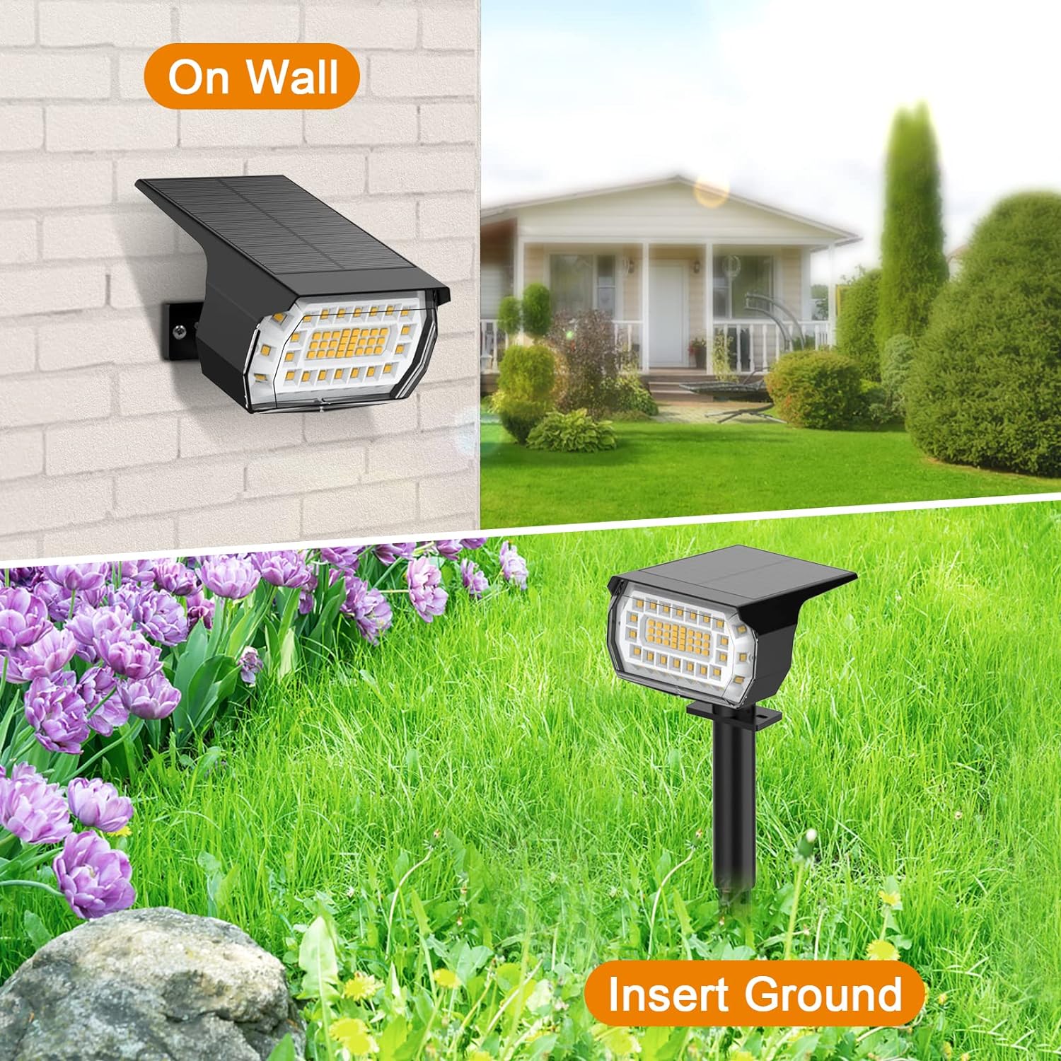 4-Pack Solar Landscape Lights for Garden, 56 LEDs, Waterproof, for Yard, Patio, Driveway, Pathway, Pool, Trees, Flowerbed and More!