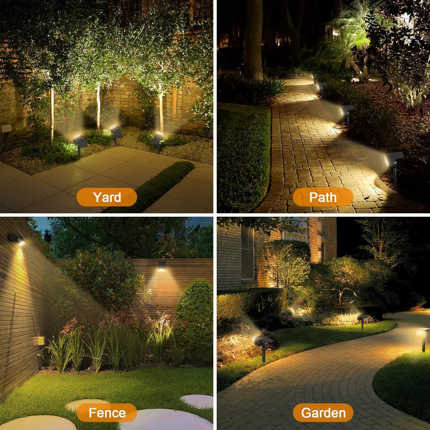 4-Pack Solar Landscape Lights for Garden, 56 LEDs, Waterproof, for Yard, Patio, Driveway, Pathway, Pool, Trees, Flowerbed and More!