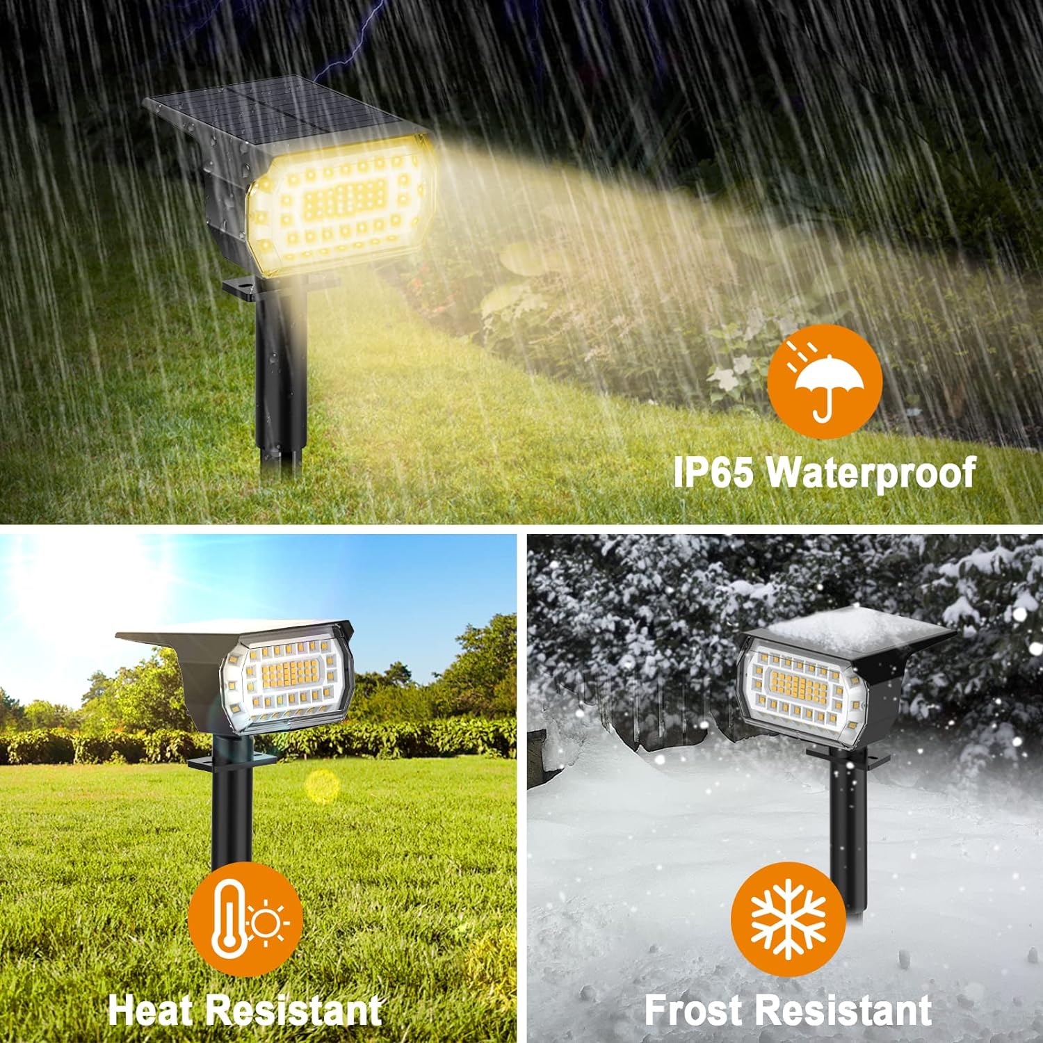 4-Pack Solar Landscape Lights for Garden, 56 LEDs, Waterproof, for Yard, Patio, Driveway, Pathway, Pool, Trees, Flowerbed and More!
